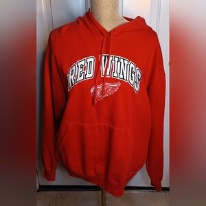 Vtg Red Wings Men's Hoodie L (small spots from Wash wear on hood-see last pic)